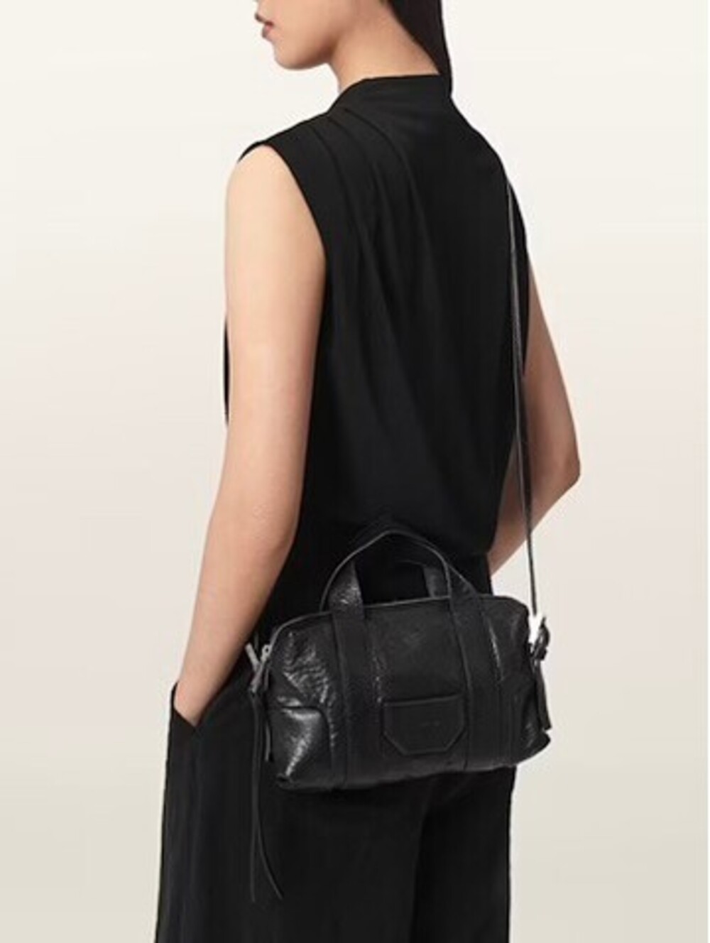 AllSaints Ares Compact Leather Crossbody Bag NWT Sea Blue - Picture 6 of 6